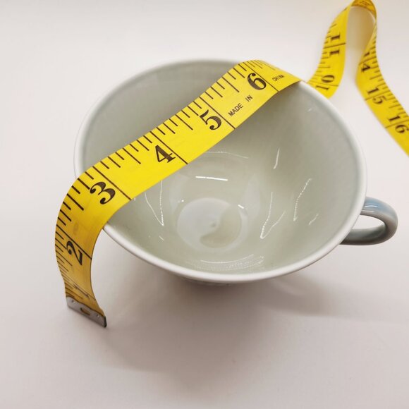 Arabia Finland Cup & Saucer Set Light Green Geometric Pattern 6" Saucer 4.5" Cup - Picture 12 of 14